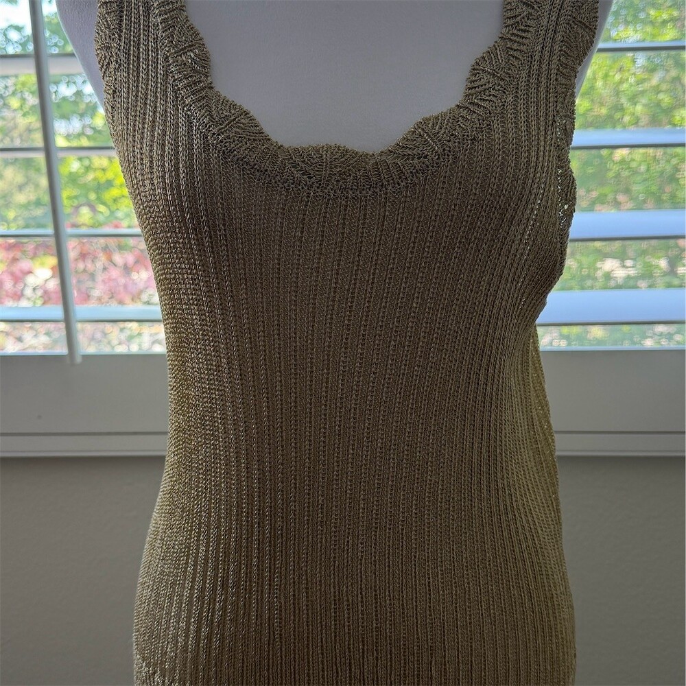 LOFT Metallic Gold Knit Tank Top